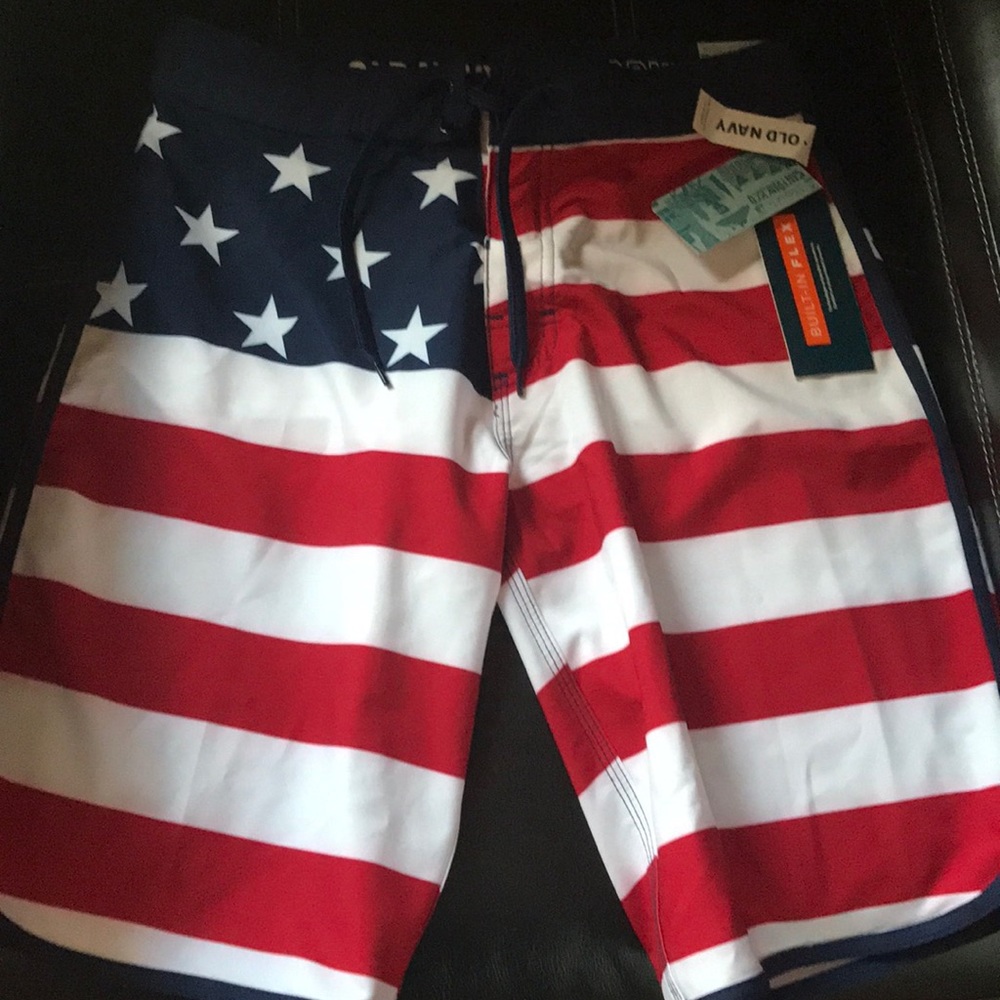 Men’s/Young man’s flag swim trunks